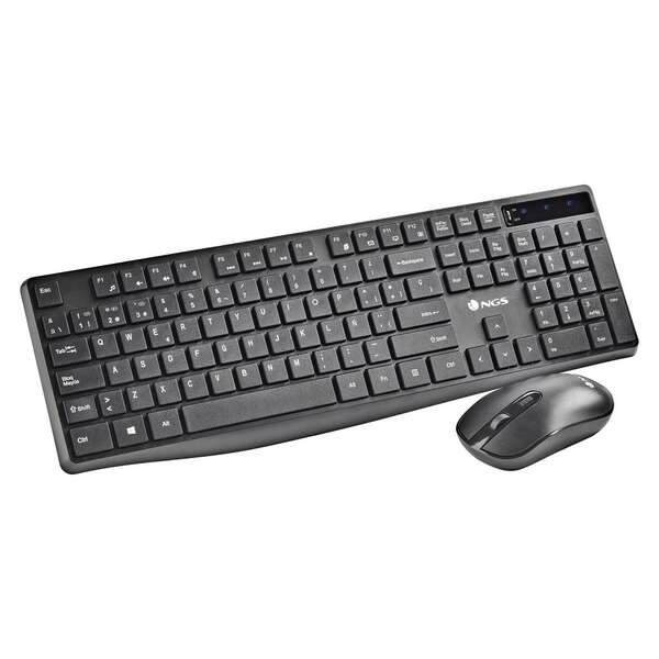 NGS Hype Kit Pack Teclado Multidispositivo Inalambrico USB Bluetooth - 12 Teclas Multimedia - Resistente a Vertidos + Raton Multidispositivo Inalambrico USB Bluetooth 1600dpi 3 Botones - Uso Ambidiestro 1 pieza(s)