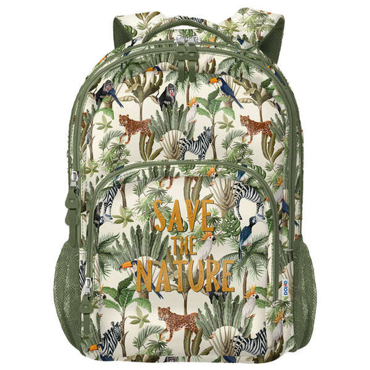 Dohe WWF Save the Nature Mochila Escolar Grande - 3 Compartimentos - Bolsillos Laterales - Tirantes Acolchados y Ajustables - Adaptable a Carro 1 pieza(s)