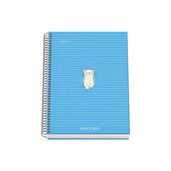 Dohe Santoro Felines Cuaderno Espiral Tapa Dura - Tamaño A5 de 100 Hojas 90gr - Hojas Microperforadas con 2 Taladros - Cuadricula 5mm 1 pieza(s)