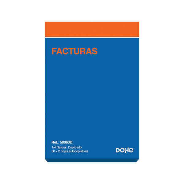 DOHE - 50063D registro comercial (libro) Azul  Naranja 100 hojas