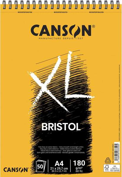 Canson - XL Bristol Bloc de hojas de papel para bellas artes 50 hojas