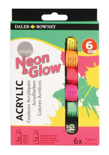 Daler Rowney Simply Pack de 6 Pinturas Acrilicas 12ml - Colores Surtidos Neon 1 pieza(s)