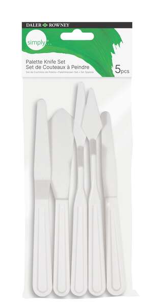 Daler Rowney Simply Pack de 5 Espatulas de Plastico - Diferentes Formas - Plastico Duradero - Color Blanco 1 pieza(s)