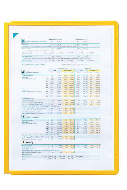 Durable Sherpa Panel A4 Funda de Polipropileno para uso en los Sistemas Clasificadores Sherpa y Vario - Apta para Escaneo - Con Marco de Color Amarillo 1 pieza(s)