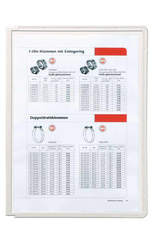 Durable Sherpa Panel A4 Funda de Polipropileno para uso en los Sistemas Clasificadores Sherpa y Vario - Apta para Escaneo - Con Marco de Color Gris 1 pieza(s)