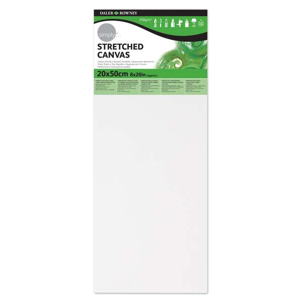 Daler Rowney Simply Bastidor Entelado 20x50cm - Imprimacion Triple - Grano Medio - 100% Algodon sin Acido - 250g 1 pieza(s)