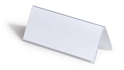 Durable Portanombres de Mesa con Forma de Tejado - Plastico - Incluye Etiquetas en Blanco - Tamaño de la Etiqueta 61/122x150mm 1 pieza(s)