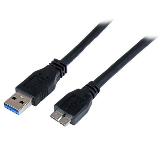 StarTech.com - Cable Certificado 1m USB 3.0 Super Speed SS Micro USB B Macho a USB A Macho Adaptador - Negro