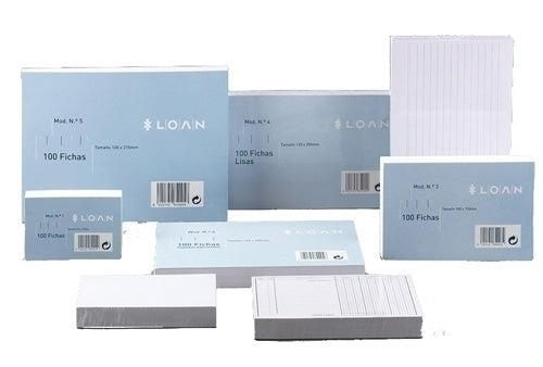 Loan - FICHAS LOAN LISAS  75x125 (Paq.100)