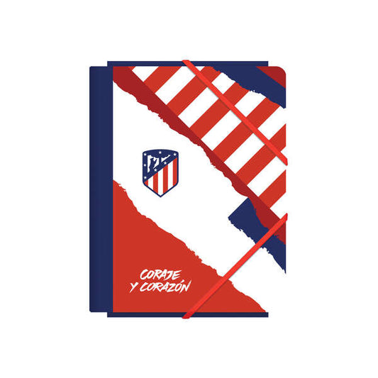 Dohe Atletico de Madrid Coraje y Corazon Carpeta de Carton Contracolado Plastificado - 3 Solapas - Tamaño A5 - Guardas Impresas - Cierre de Goma Elastica 1 pieza(s)