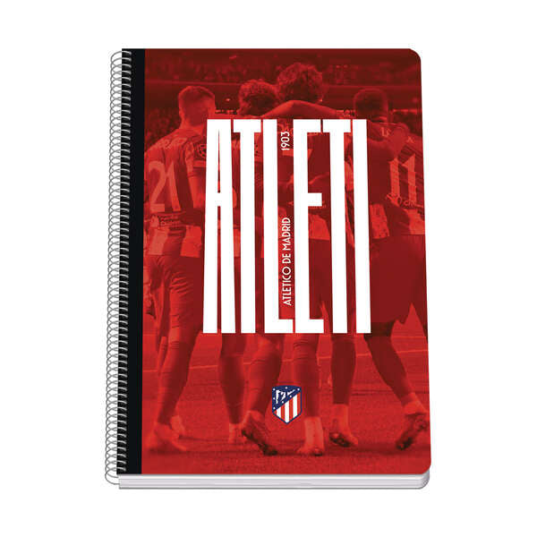 Dohe Atletico de Madrid Atleti Cuaderno Espiral Tapa Rigida - Tamaño Folio de 80 Hojas 90gr - Hojas con Cuadricula 4mm 1 pieza(s)