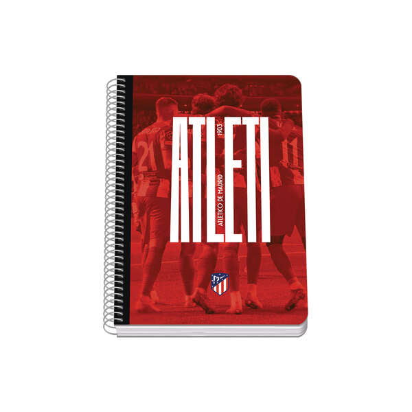 Dohe Atletico de Madrid Atleti Cuaderno Espiral Tapa Rigida - Tamaño A5 de 80 Hojas 90gr - Hojas con Cuadricula 4mm 1 pieza(s)