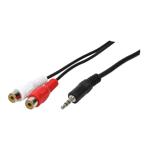 LogiLink - 1x3.5mm - 2xRCA  0.2m cable de audio 0 2 m 3 5mm Negro