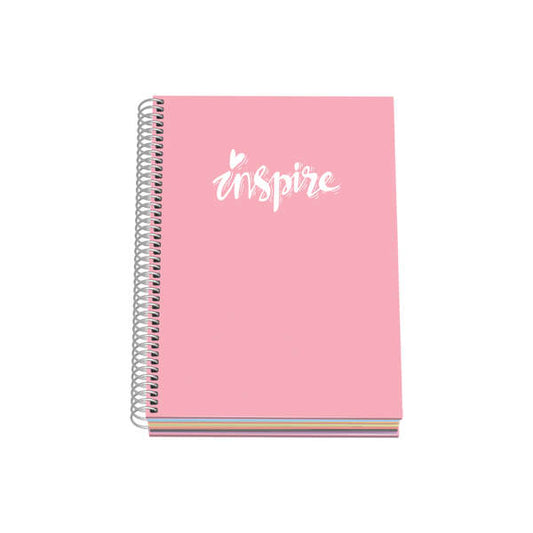 Dohe Serie Pastel Cuaderno con Espiral - Tamaño A5 de 100 Hojas 90gr - Hojas Microperforadas con 2 Taladros - Cuadricula 5mm - Color Rosa Pastel 1 pieza(s)