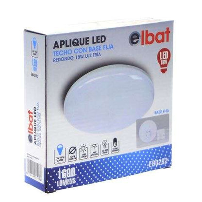 Elbat Aplique LED Techo con Base Fija Redondo 18W Luz Fria 1 pieza(s)