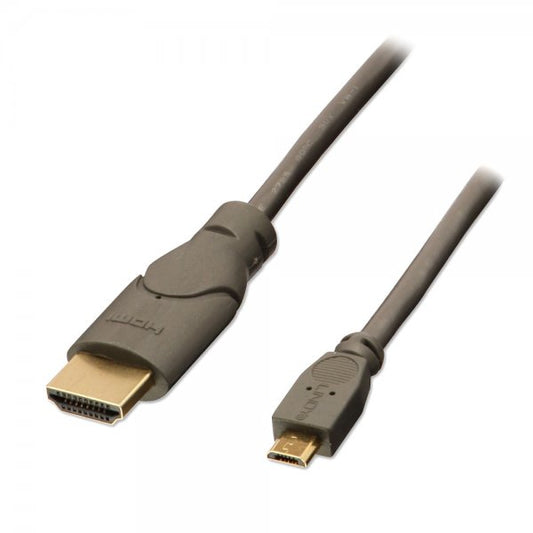 Lindy - 0.5m HDMI - USB 2.0 Micro B M/M 0 5 m Micro USB Negro  Antracita