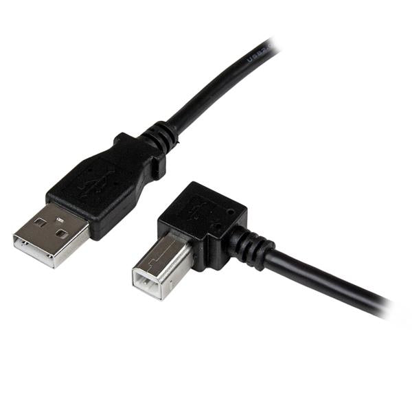 StarTech.com - Cable Adaptador USB 2m para Impresora Acodado - 1x USB A Macho - 1x USB B Macho en Ángulo Derecho