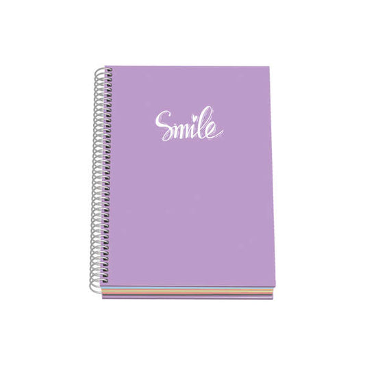 Dohe Serie Pastel Cuaderno con Espiral - Tamaño A5 de 100 Hojas 90gr - Hojas Microperforadas con 2 Taladros - Cuadricula 5mm - Color Morado Pastel 1 pieza(s)