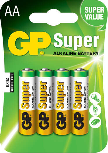 GP Pack de 4 Pilas Super Alcalinas LR06 AA 1.5V 1 pieza(s)