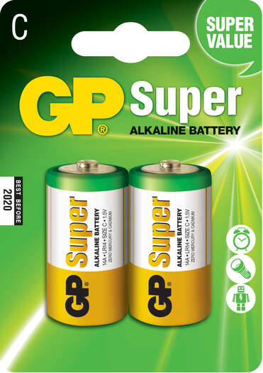 GP Pack de 2 Pilas Super Alcalinas LR14 C 1.5V 1 pieza(s)