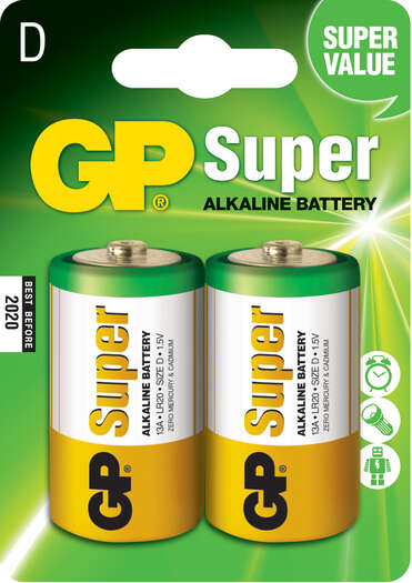 GP Pack de 2 Pilas Super Alcalinas LR20 D 1.5V 1 pieza(s)