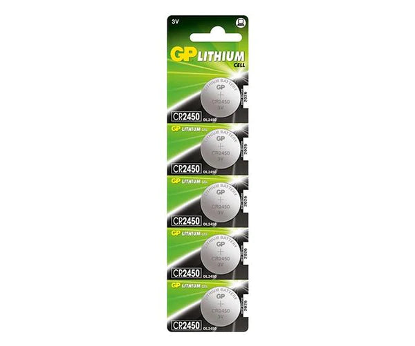 GP Lithium Pack de 5 Pilas Litio de Boton CR2450 3V 1 pieza(s)