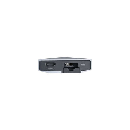 AISENS - USB-C dock 8 en 1  USB-C a 1xHDMI  1xRJ45  3xUSB  1xPD  1xSD  1xMicroSD  Gris  15 cm