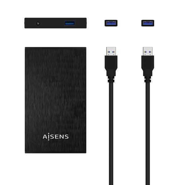 AISENS - Caja Externa 2 5? ASE-2523B 9.5MM SATA a USB 3.0/USB3.1 GEN1  Negra