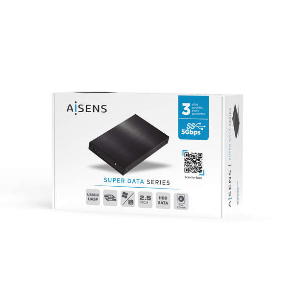 AISENS - Caja Externa 2 5? ASE-2523B 9.5MM SATA a USB 3.0/USB3.1 GEN1  Negra