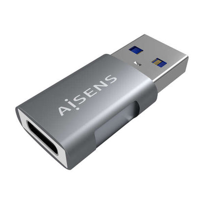 AISENS - Mini Adaptador USB 3.2 GEN2 10G 3A  Tipo USB-C/H-A/M  Gris