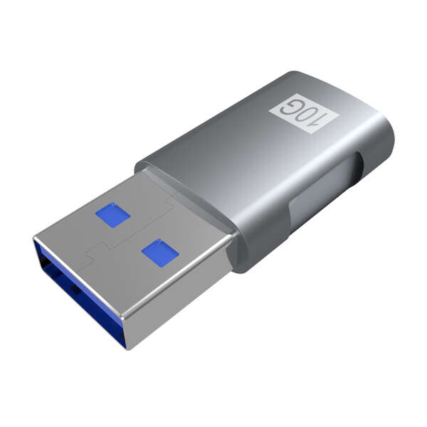 AISENS - Mini Adaptador USB 3.2 GEN2 10G 3A  Tipo USB-C/H-A/M  Gris