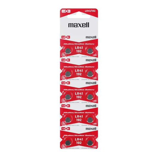 Maxell Pack de 10 Pilas Alcalinas de Boton LR41 1.5V 1 pieza(s)