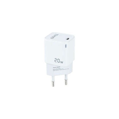 TooQ - Cargador de Pared USB-C PD20W  Blanco