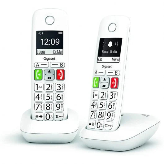 Gigaset - E290 Duo Teléfono DECT/analógico Identificador de llamadas Blanco