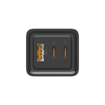 Leotec - LEOTEC CARGADOR 65W GaN CARGA RAPIDA 2 USB TIPO-C PD 1 USB-A NEGRO