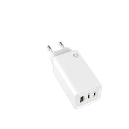 Leotec - LEOTEC CARGADOR 65W GaN CARGA RAPIDA 2 USB TIPO-C PD 1 USB-A BLANCO