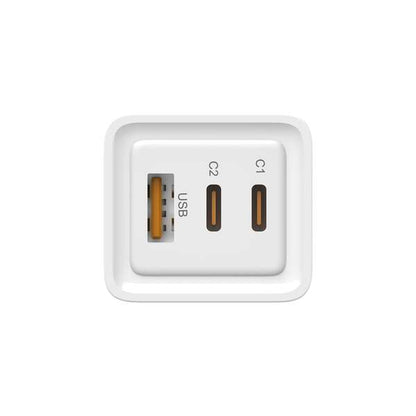 Leotec - LEOTEC CARGADOR 65W GaN CARGA RAPIDA 2 USB TIPO-C PD 1 USB-A BLANCO