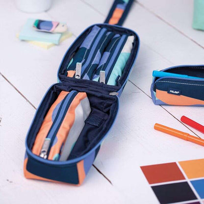 Milan The Fun Pack de 4 Estuches portatodo con Contenido de Serie - Contenido: Goma de Borrar, 2 Sacapuntas, 1 Lapiz de Grafito HB, 3 Boligrafos (Verde, Negro y Rojo), 1 Regla de 15 cm, 12 Lapices de Colores Ergo y 12 Rotuladores 1 pieza(s)