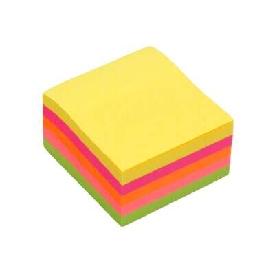 Bismark - BISMARK CUBO DE NOTAS ADHESIVAS CUBO 450 NOTAS 76X76 COLORES NEON