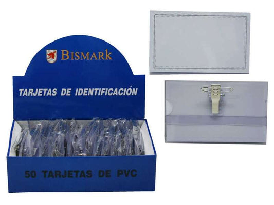 Bismark Portanombres con Pinza y Alfiler - Transparente 50 pieza(s)