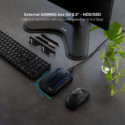 TooQ - TQE-2599RGB caja para disco duro externo Carcasa de disco duro/SSD Negro 2.5"