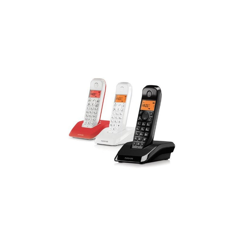 Motorola - S12 Teléfono DECT Identificador de llamadas Negro  Blanco