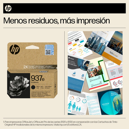 HP Cartucho de Tinta Original EvoMore 937e negra