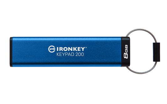 Kingston Technology - IronKey Keypad 200 unidad flash USB 8 GB USB tipo A 3.2 Gen 1 (3.1 Gen 1) Azul