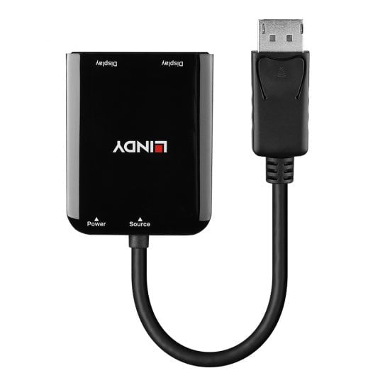 Lindy - 38433 adaptador de cable de vídeo DisplayPort 2 x HDMI