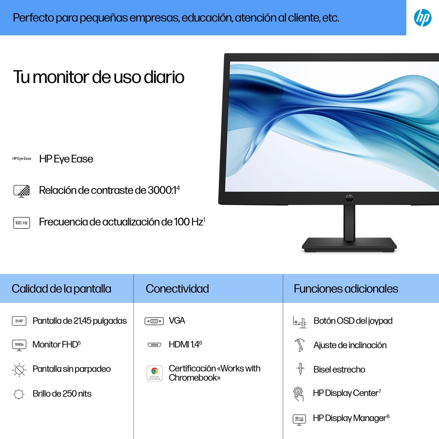 HP - Series 3 Pro Monitor FHD de 21 45 pulgadas - 322pv