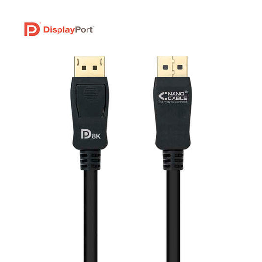 Nanocable - Cable DISPLAYPORT 1.4 CERTIFICADO VESA  DP/M  DP/M  Negro  1.5 m