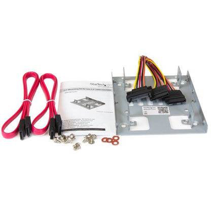 StarTech.com - Bracket Adaptador Bandeja de Montaje 2 Unidades de Disco Duro HDD de 2 5" a Bahía de 3 5 Pulgadas