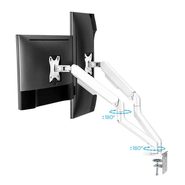 TooQ - DB4132TNR-W soporte para monitor 81 3 cm (32") Abrazadera/Atornillado Blanco