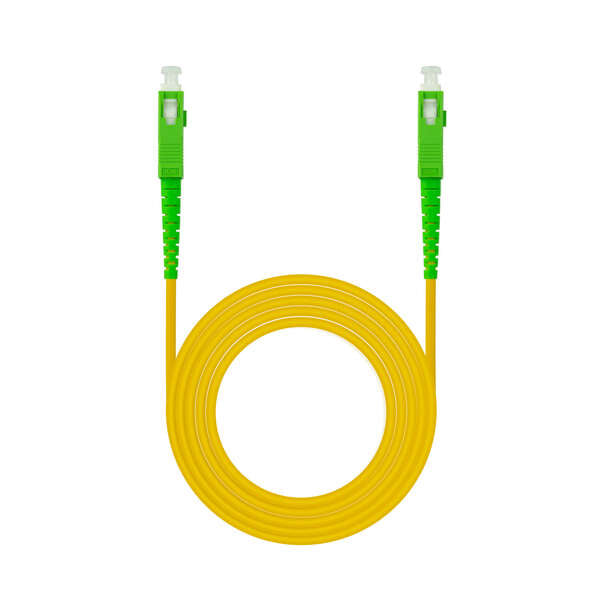 Nanocable - Cable de Fibra Óptica SC/APC a SC/APC Monomodo Simplex LSZH  Amarillo  1 m